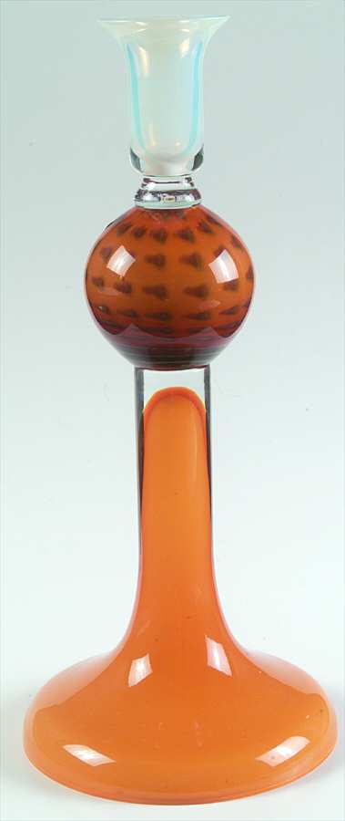 Evolution (Amber & Ocelot) 11" Tall Single Light Candlestick by Waterford Crystal-1