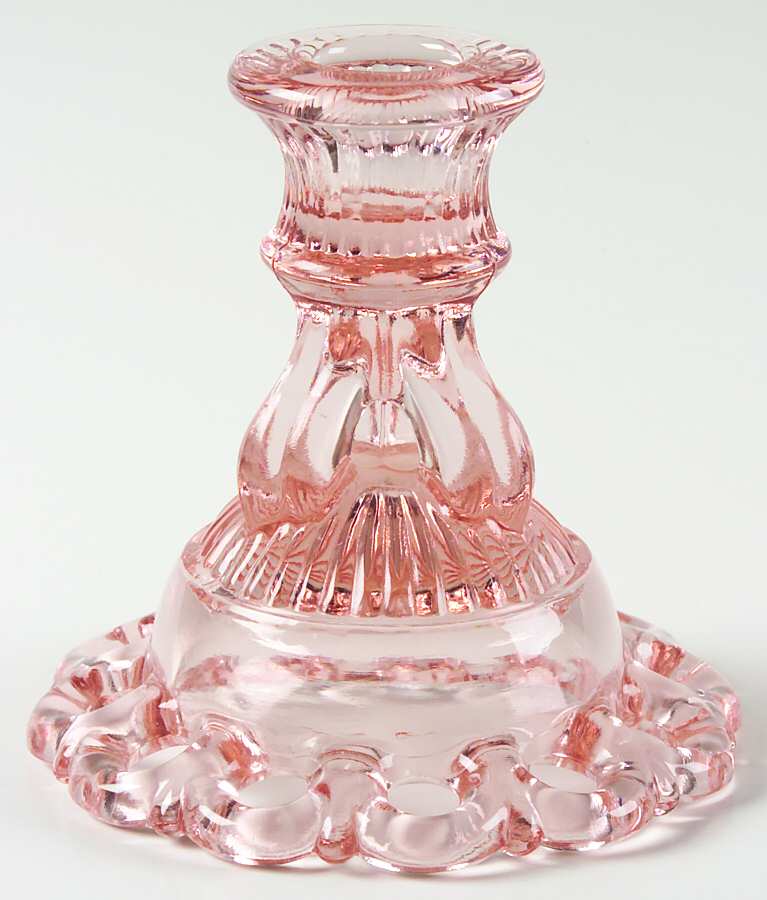 Doric Pink Single Light Candlestick by Westmoreland-1