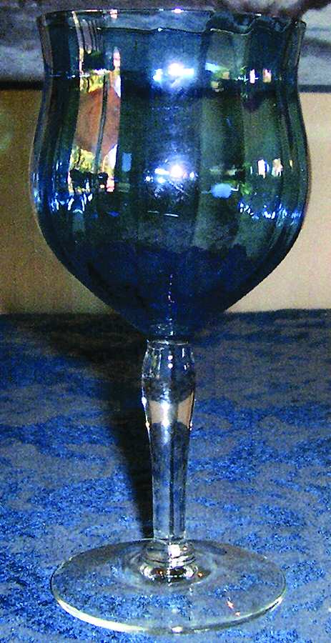 Lustre Blue Water Goblet by West Virginia Glass Specialty-1