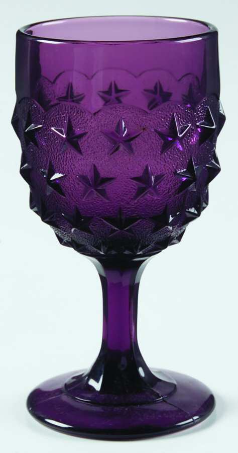 Stippled Star Amethyst Water Goblet by L G Wright Glass-1