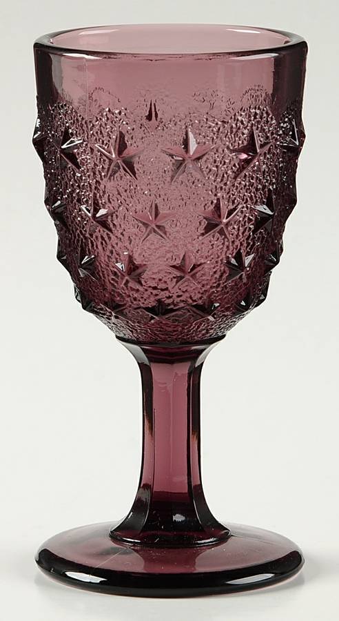 Stippled Star Amethyst Wine Glass by L G Wright Glass-1
