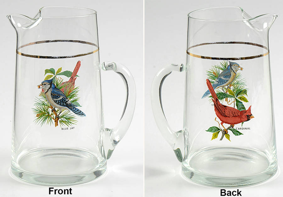 American Songbirds 32 Oz Ice Lip Pitcher by West Virginia Glass Specialty-1