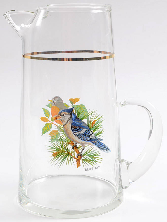 American Songbirds 80 Oz Ice Lip Pitcher by West Virginia Glass Specialty-1