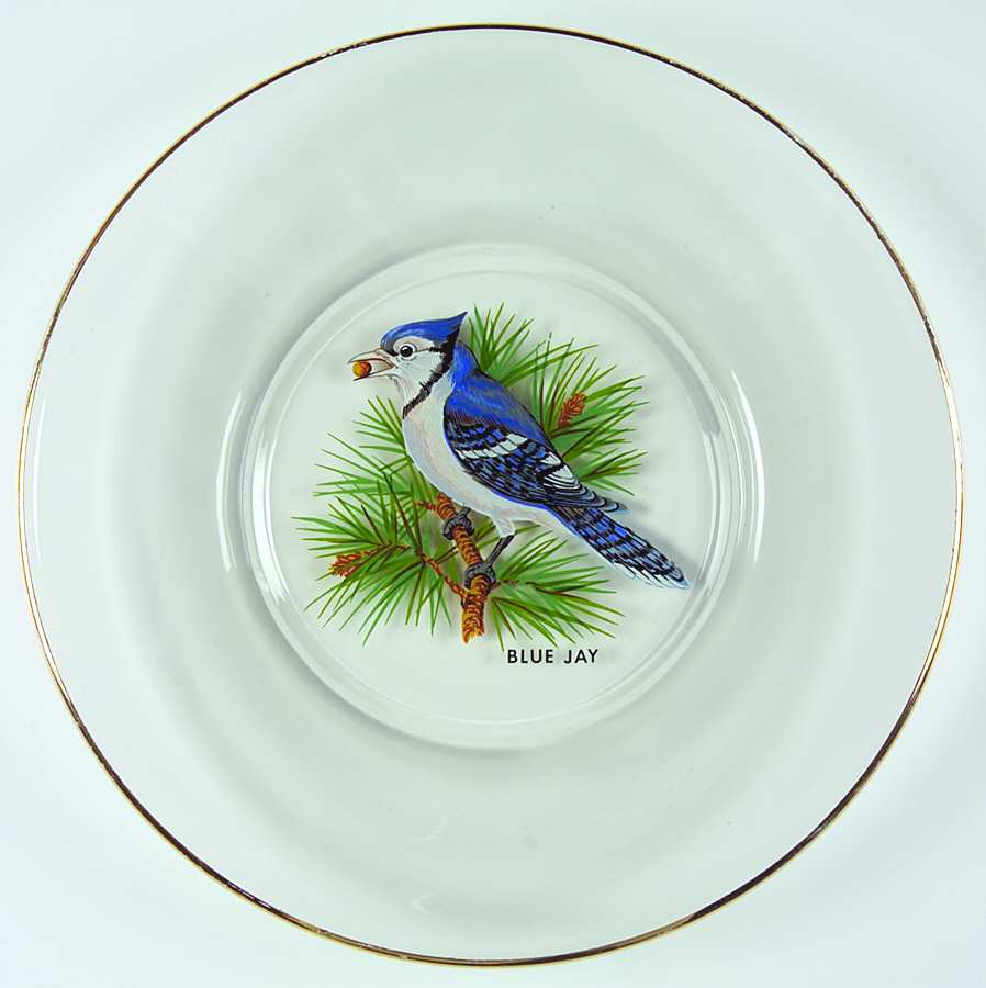 American Songbirds Luncheon Plate by West Virginia Glass Specialty-1