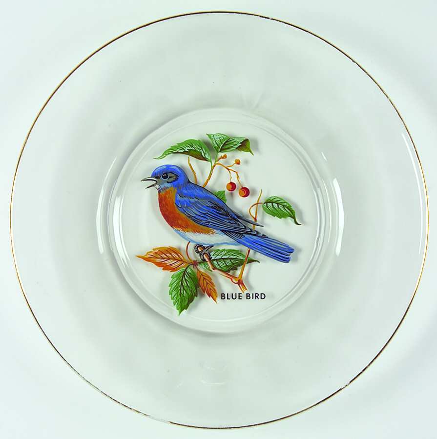 American Songbirds Luncheon Plate by West Virginia Glass Specialty-1