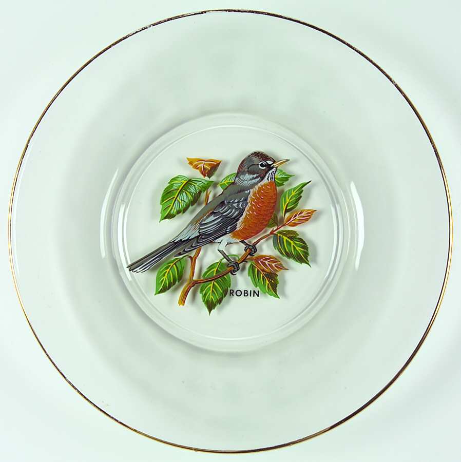 American Songbirds Luncheon Plate by West Virginia Glass Specialty-1