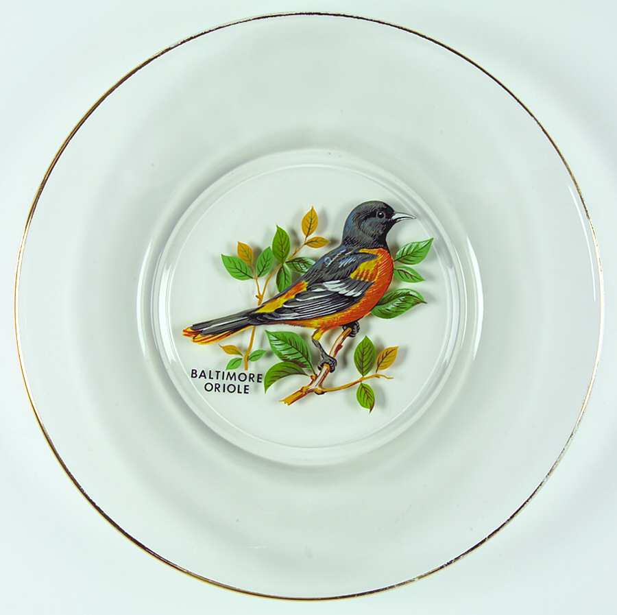 American Songbirds Luncheon Plate by West Virginia Glass Specialty-1