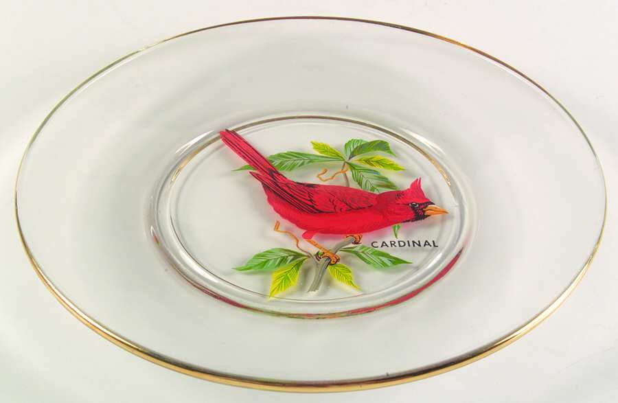 American Songbirds Luncheon Plate by West Virginia Glass Specialty-1