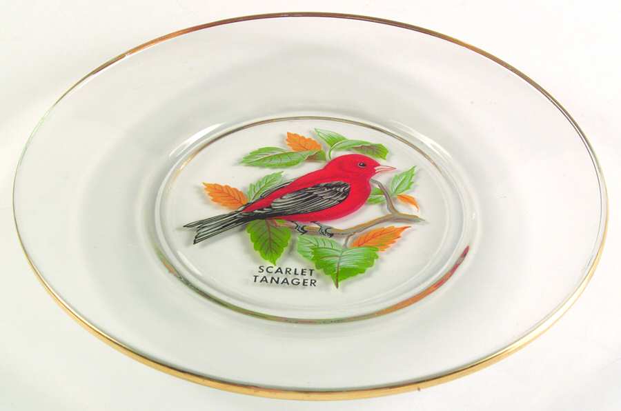 American Songbirds Luncheon Plate by West Virginia Glass Specialty-1