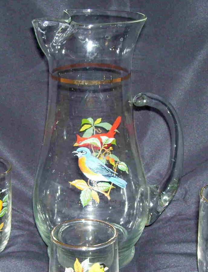 American Songbirds 36 Oz Pitcher by West Virginia Glass Specialty-1