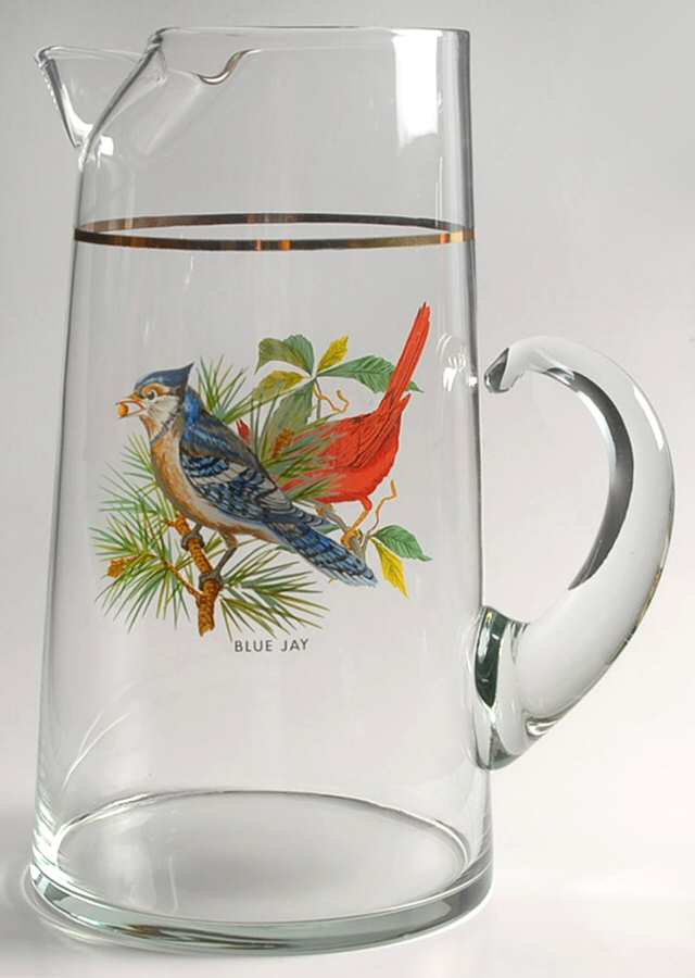 American Songbirds 80 Oz Ice Lip Pitcher by West Virginia Glass Specialty-1