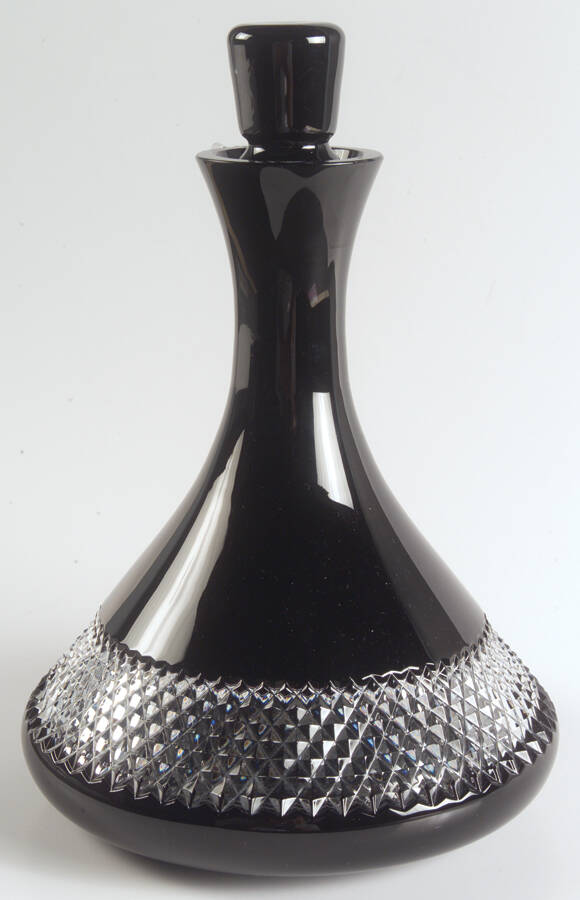 Black Cut Decanter & Stopper by Waterford Crystal-1
