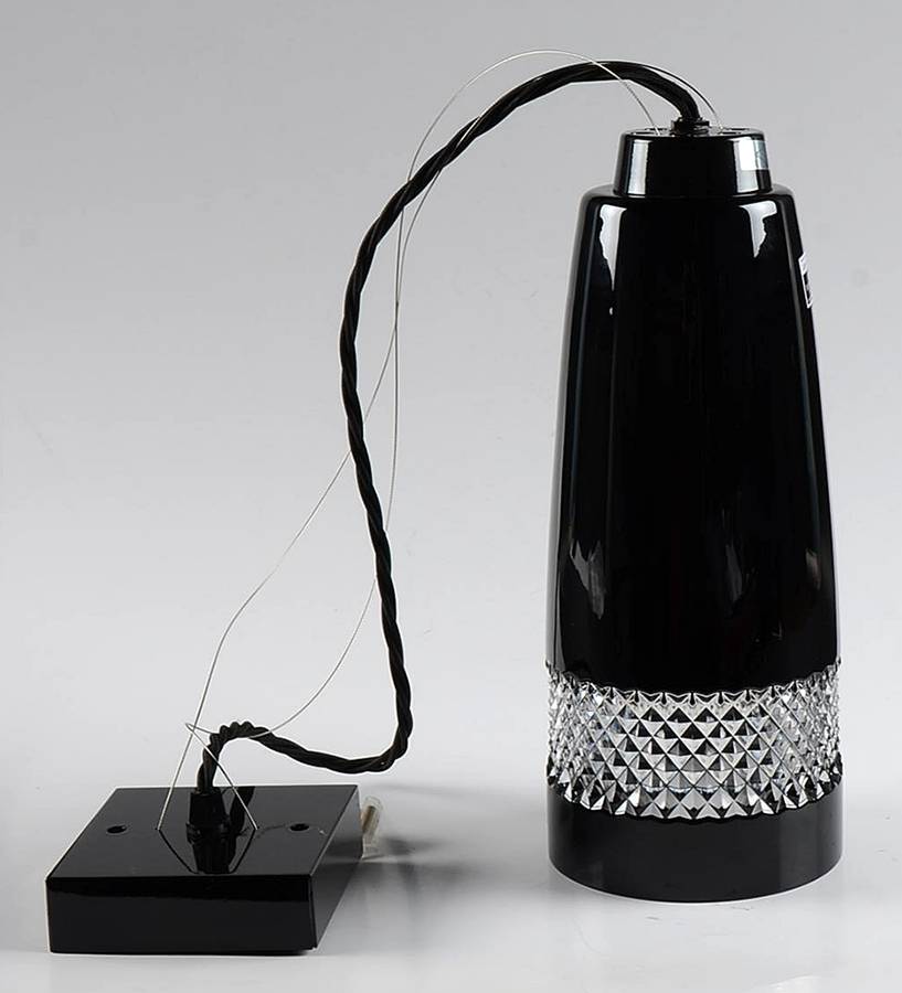 Black Cut Pendant Ceiling Lamp by Waterford Crystal-1