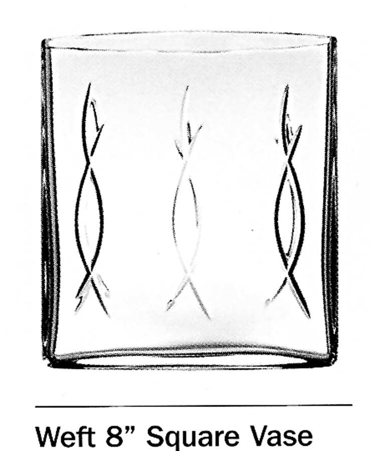 Weft 8" Square Vase by Waterford Crystal-1