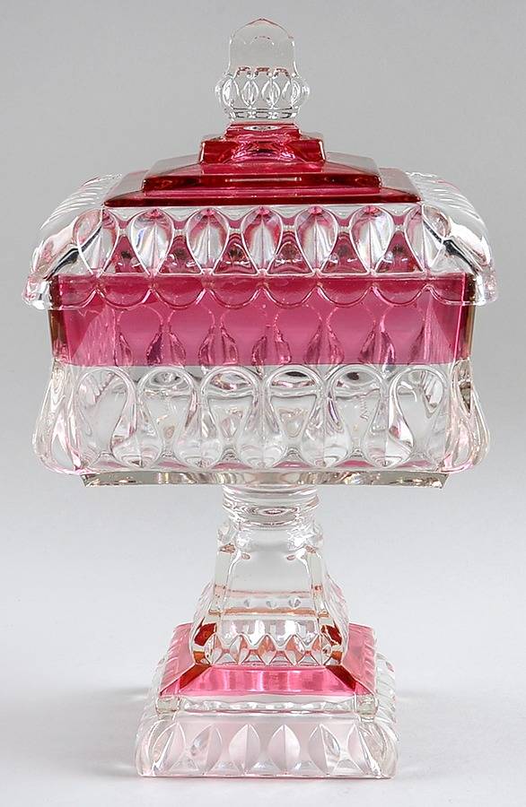 Wedding Cranberry Flash Large Bowl Wedding & Lid by Westmoreland-1