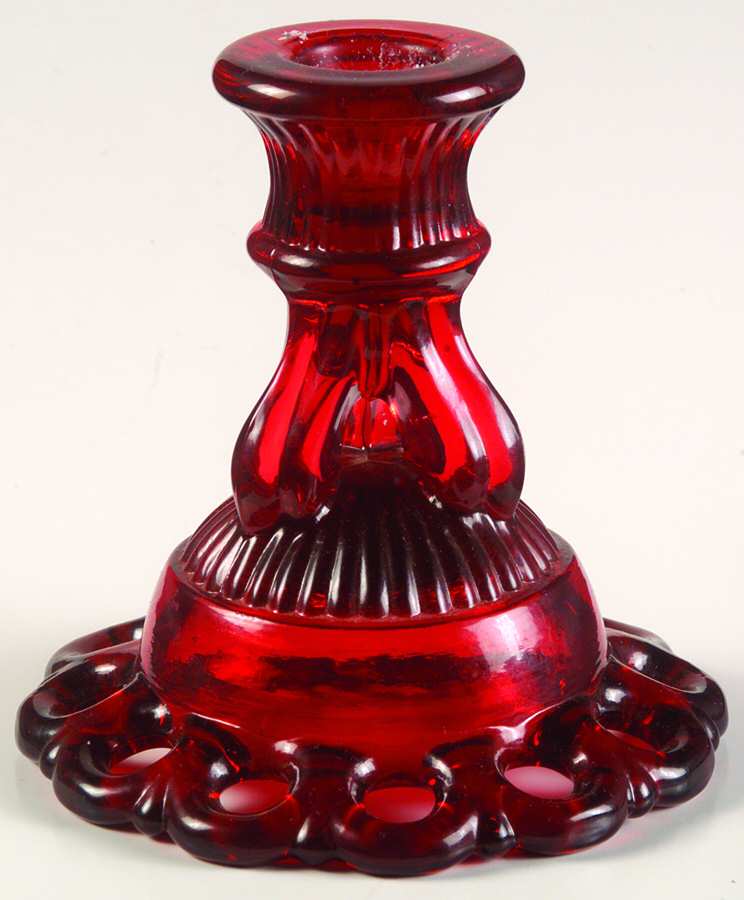 Doric Ruby Single Light Candlestick by Westmoreland-1