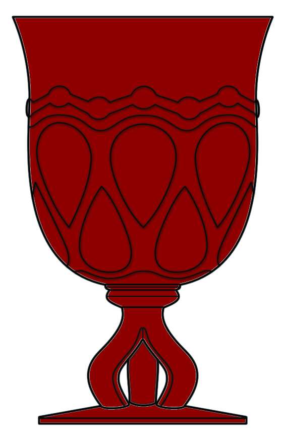 Doric Ruby Water Goblet by Westmoreland-1
