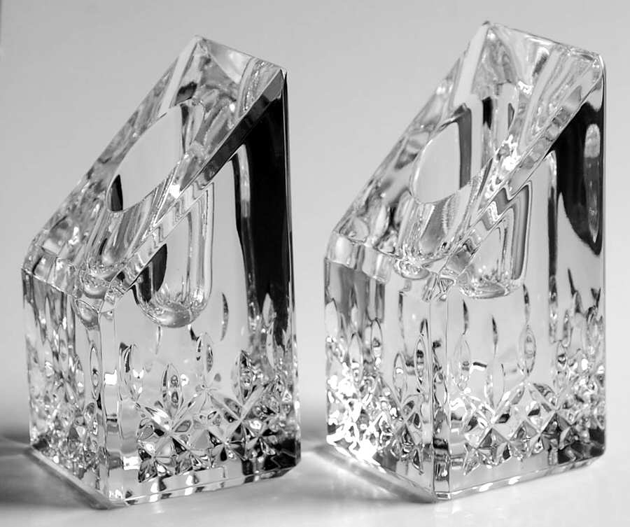 Lismore Essence (Set of 2) 4" Single Light Candlesticks by Waterford Crystal-1