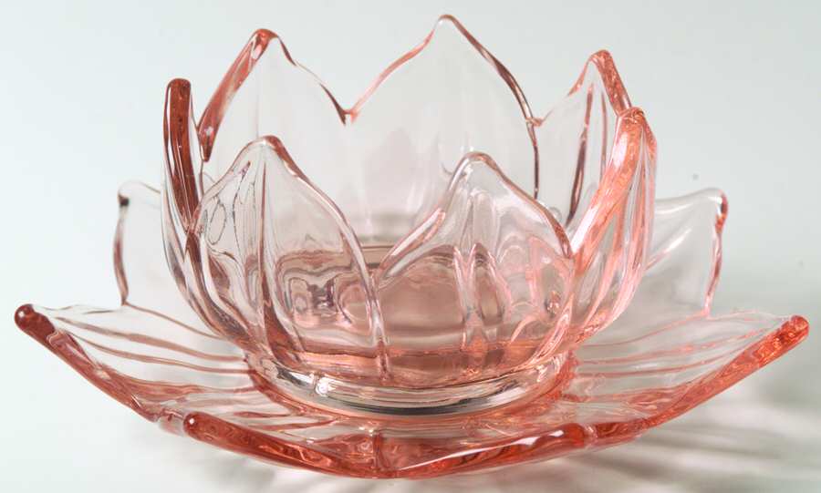 Lotus Pink Mayonnaise Bowl and Underplate by Westmoreland-1