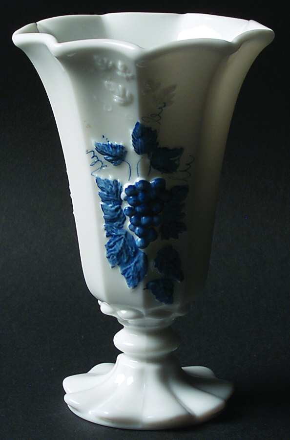 Paneled Grape Blue White (Delft) 5" Belled Belled Vase by Westmoreland-1