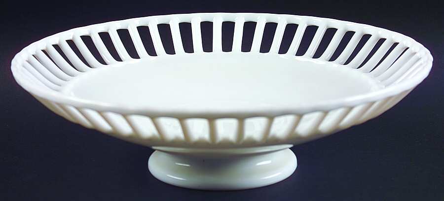 Spoke and Rim Milk Glass 10" Flared Bowl by Westmoreland-1