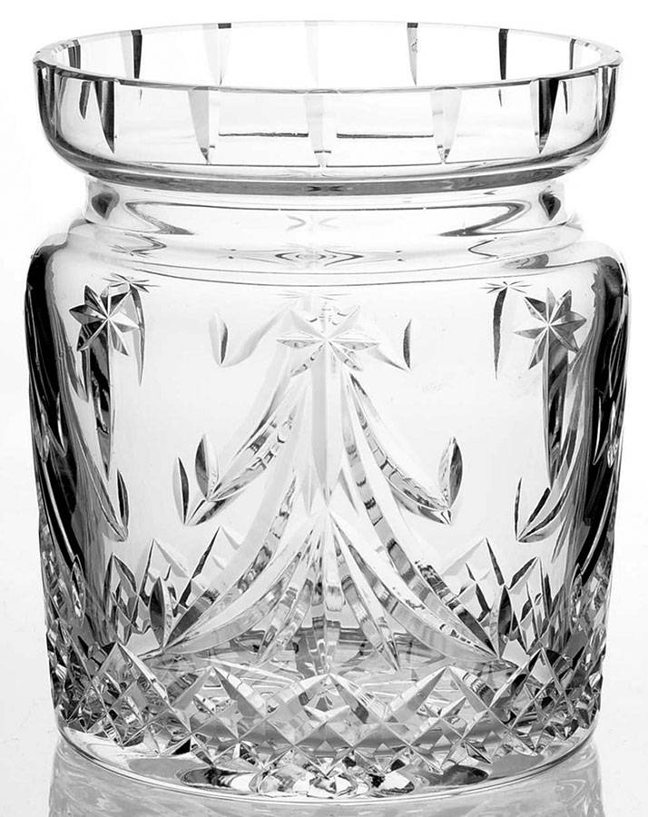 Christmas Tree Marquis Biscuit Barrel No Lid by Waterford Crystal-1