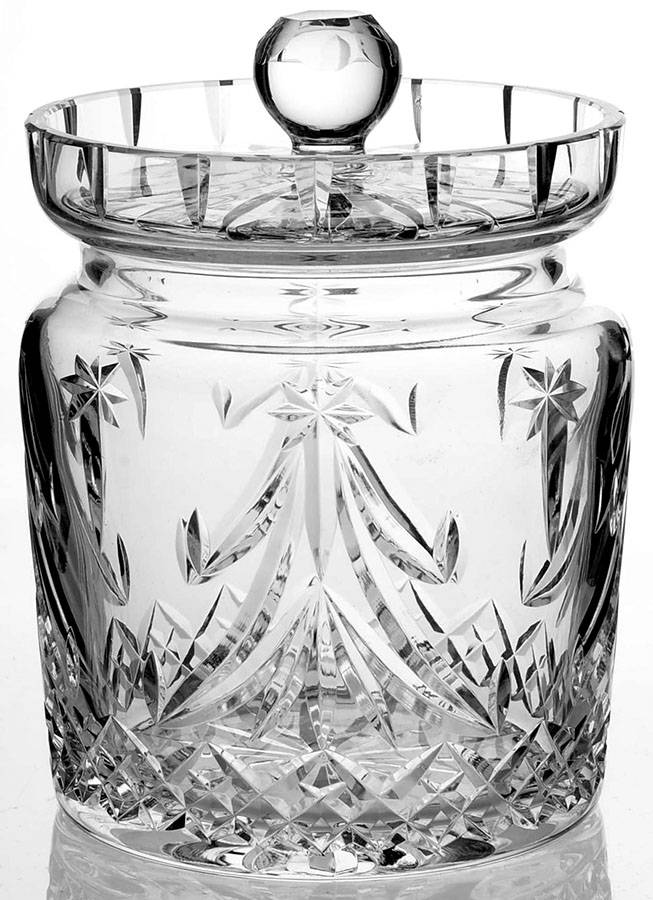 Christmas Tree Marquis Biscuit Barrel & Lid by Waterford Crystal-1
