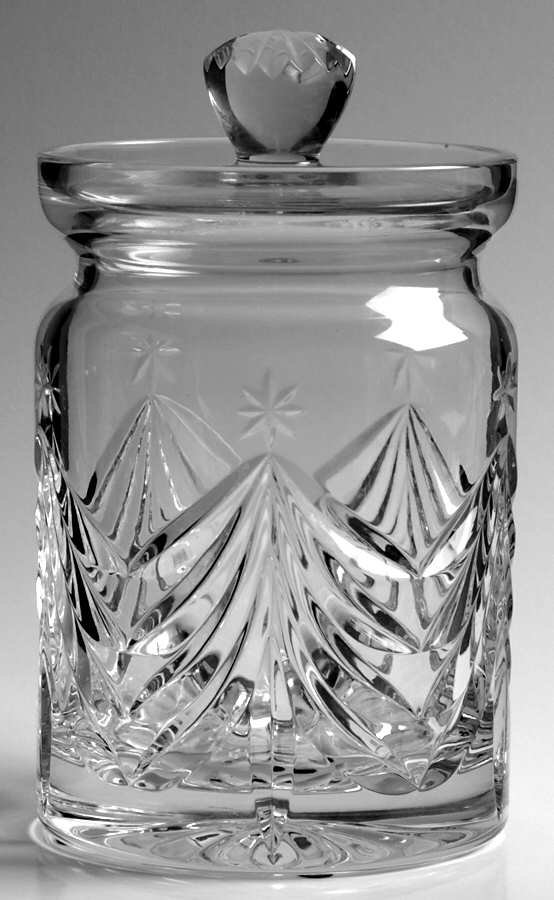 Christmas Tree Marquis Cookie Jar & Lid by Waterford Crystal-1