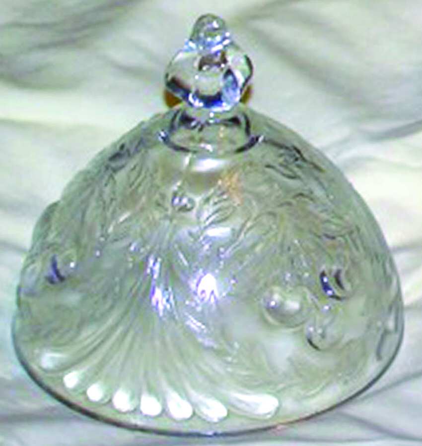 Three Cherry Clear Lid for Round Butter by L G Wright Glass-1