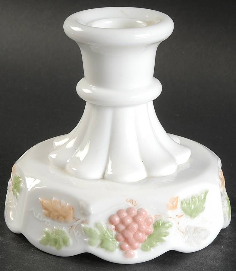 Paneled Grape Pastel Decoration Single Light Candlestick by Westmoreland-1