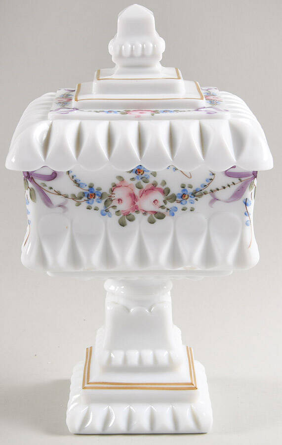 Roses & Bows Large Bowl Wedding & Lid by Westmoreland-1