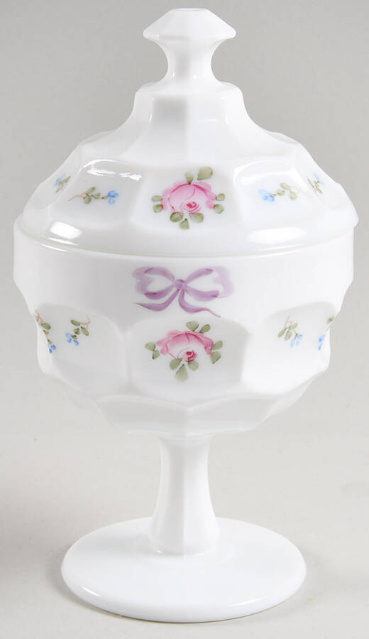 Roses & Bows Footed Candy Box with Lid by Westmoreland-1