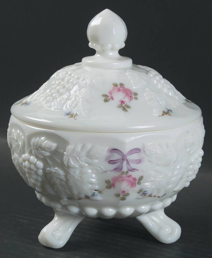 Roses & Bows Footed Candy Box with Lid by Westmoreland-1