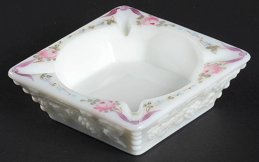 Roses & Bows Small Square Ashtray by Westmoreland-1