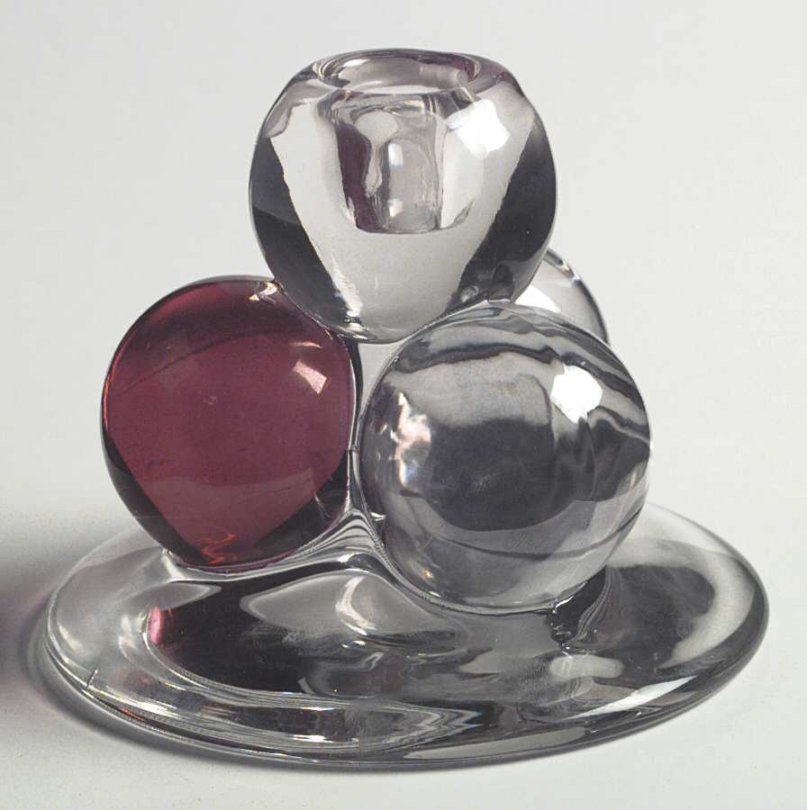 Three Ball 4 Ball Single Candlestick with Base by Westmoreland-1