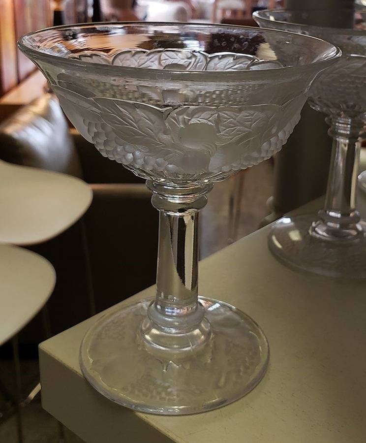 Della Robbia Clear (Frosted Fruit Only) Champagne/Tall Sherbet by Westmoreland-1