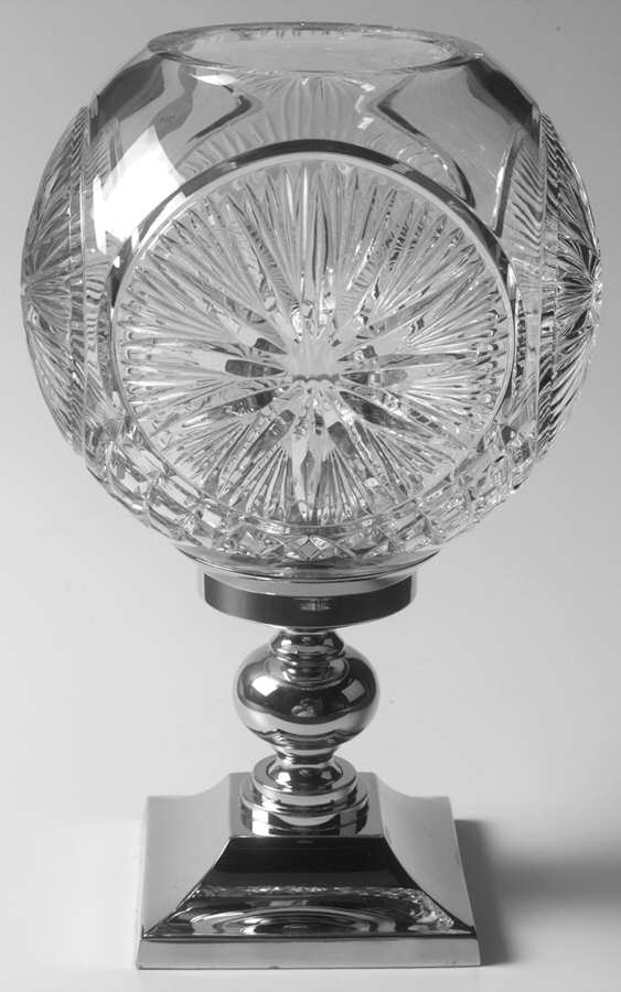 Times Square Hurricane Lamp & Metal Base by Waterford Crystal-1