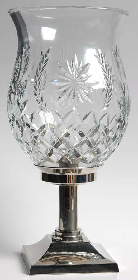 Times Square Hurricane Lamp & Metal Base by Waterford Crystal-1