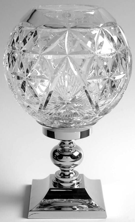 Times Square Hurricane Lamp & Metal Base by Waterford Crystal-1