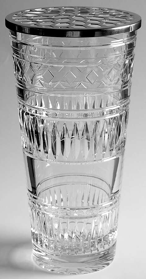 Jaipur 10" Vase W/Metal Lid by Waterford Crystal-1