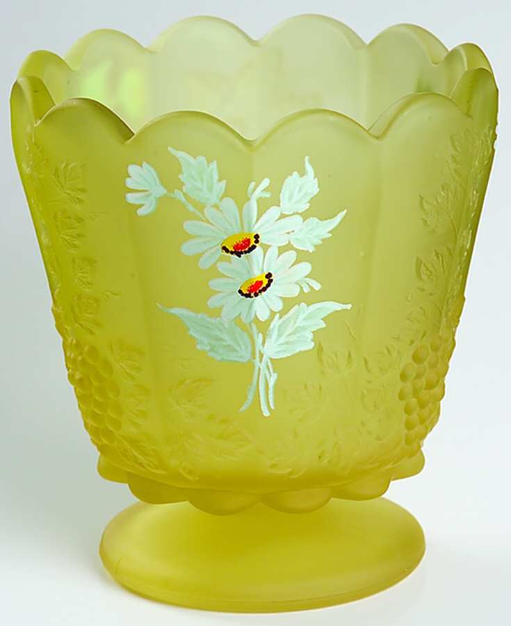 Daisy Decal Yellow Mist Medium Footed Straight Jardiniere by Westmoreland-1