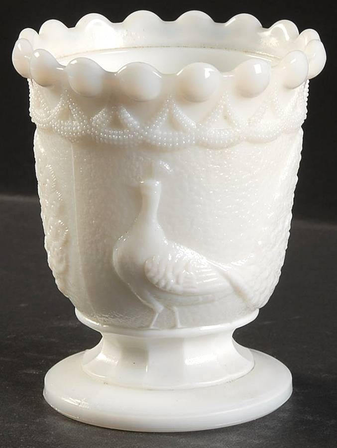 Peacock Milk Glass Open Sugar by Westmoreland-1