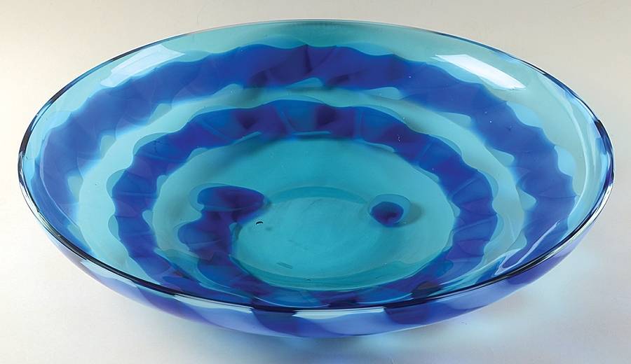 Evolution (Cobalt Rush) 19" Round Platter by Waterford Crystal-1