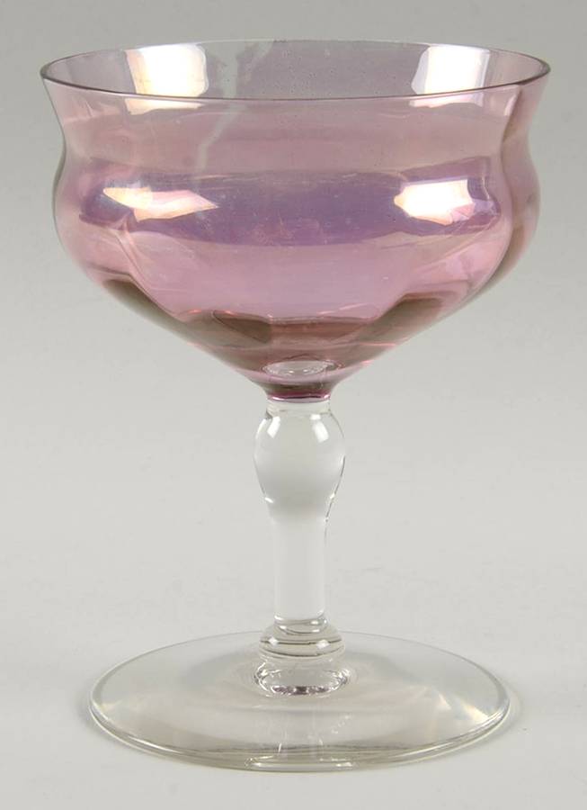 Cranberry Lustre Champagne/Tall Sherbet by West Virginia Glass Specialty-1