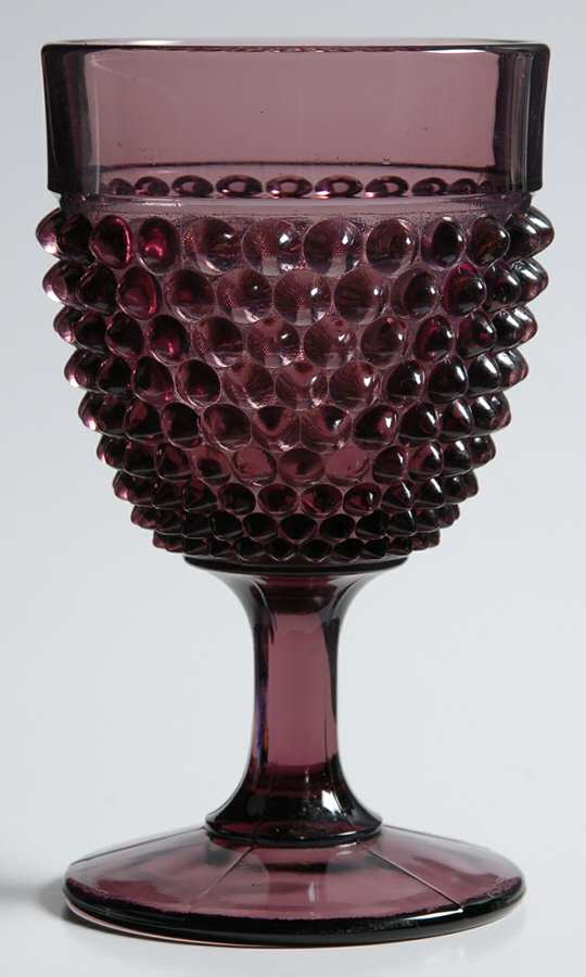 Hobnail Amethyst Water Goblet by L G Wright Glass-1