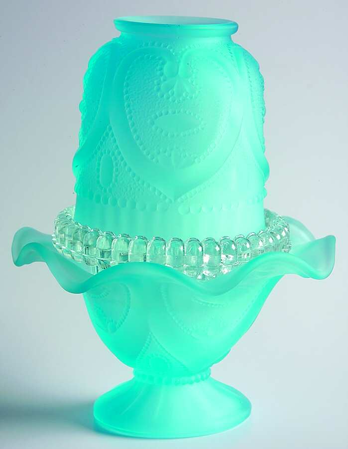 Sweetheart Blue (4 Piece) Fairy Lamp by L G Wright Glass-1