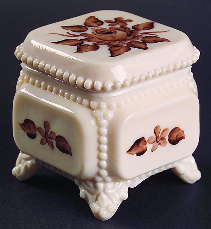 Almond Rose Victorian Trinket Box & Lid by Westmoreland-1
