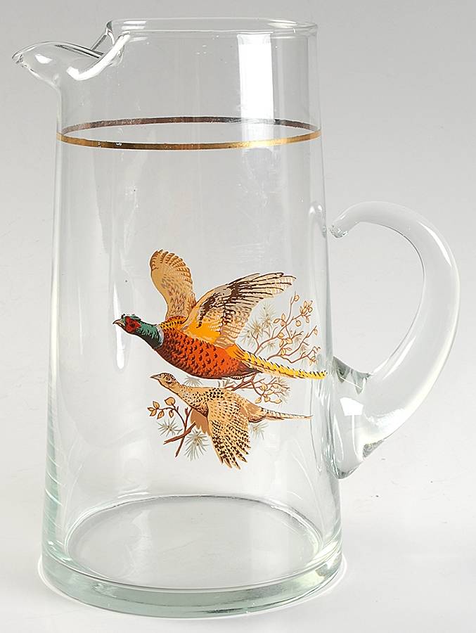 Pheasants 72 Oz Pitcher by West Virginia Glass Specialty-1