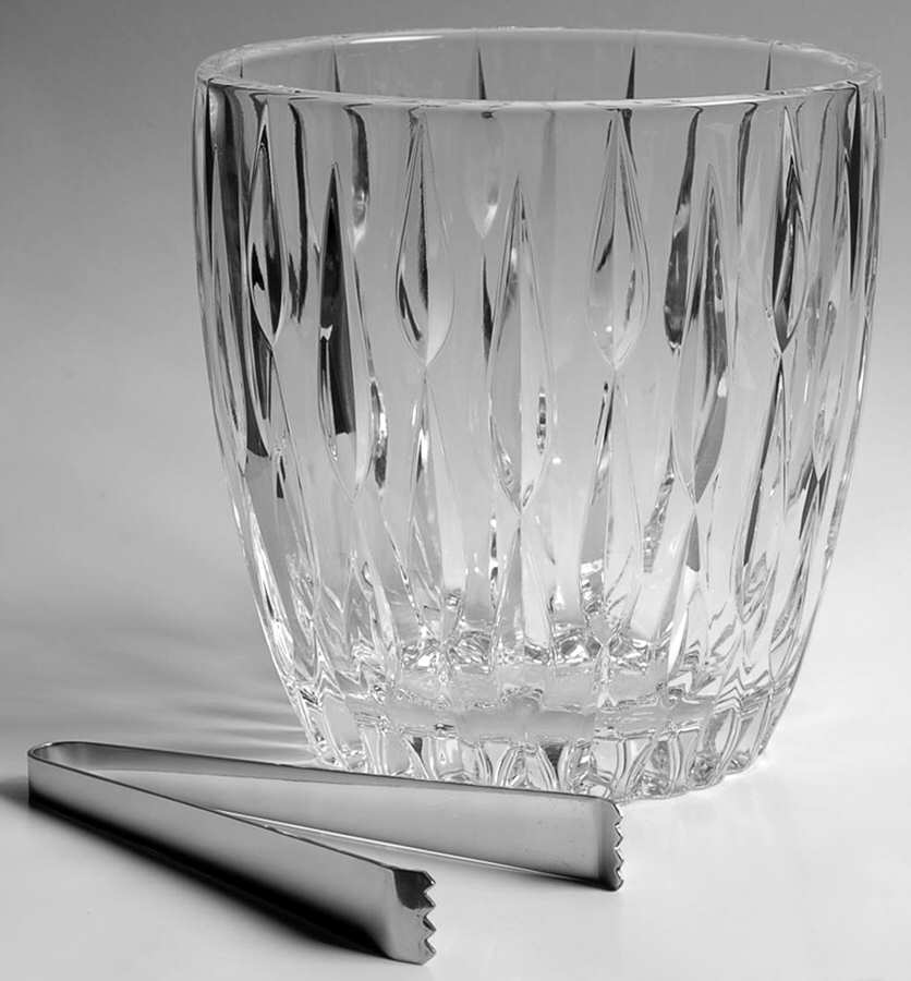 Rainfall Ice Bucket with Tongs by Waterford Crystal-1