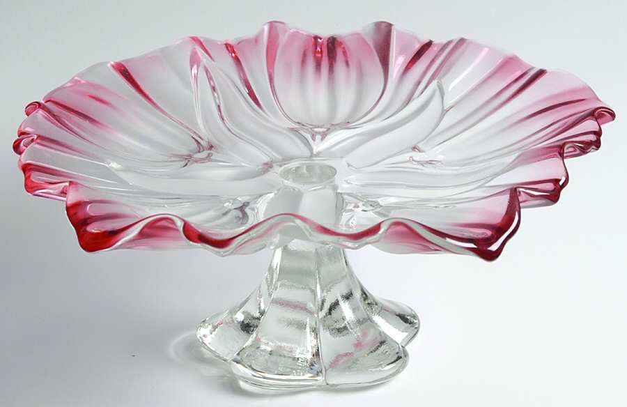 Sylvia-Cranberry Round Compote (Height X Width) by Walther-Glas-1
